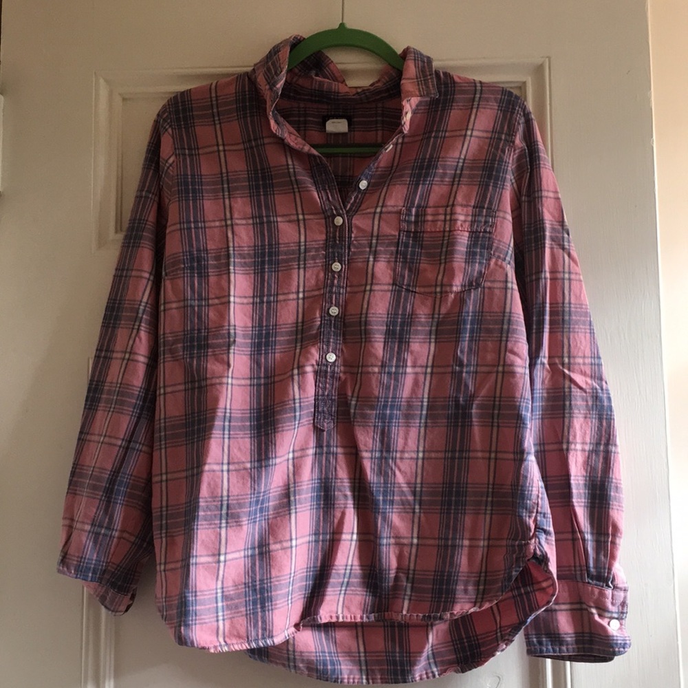 Striped J crew plaid shirt